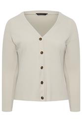 LIMITED COLLECTION Plus Size Beige Ribbed Button Cardigan | Yours Clothing 5