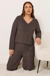 YOURS Plus Size Chocolate Brown Chenille Cardigan | Yours Clothing 3