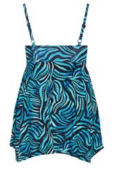 YOURS Floral Blue Pacific Abstract Hanky Hem Swim Dress | Yours Clothing 8