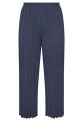 YOURS LONDON Curve Navy Blue Pleated Trousers