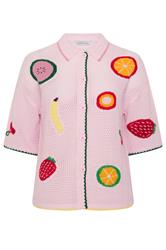 LIMITED COLLECTION Plus Size Pink Fruit Knitted Shirt | Yours Clothing 7