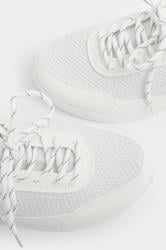 White Knitted Trainers In Extra Wide EEE Fit | Yours Clothing 5