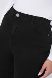 YOURS Plus Size Black Wide Leg Denim Jeans | Yours Clothing  4