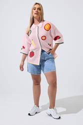 LIMITED COLLECTION Plus Size Pink Fruit Knitted Shirt | Yours Clothing 4