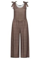 LIMITED COLLECTION Plus Size Brown Gingham Jumpsuit | Yours Clothing 1