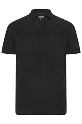 BadRhino Big & Tall Black Ribbed Trophy Polo
