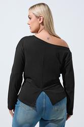 LIMITED COLLECTION Black Off Shoulder Long Sleeve Top 2