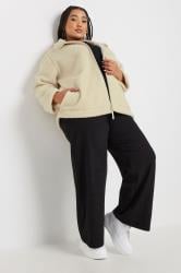 YOURS Plus Size Cream Teddy Borg Fleece Jacket | Yours Clothing 3