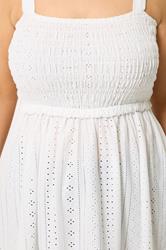 YOURS Plus Size White Broderie Anglasie Vest Top | Yours Clothing 4