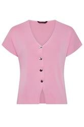 LIMITED COLLECTION Curve Pink Short Sleeve Compact Knitted Top