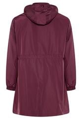 EVANS Plus Size Berry Red Lightweight Rain Jacket | Evans 2