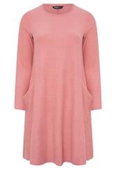 YOURS Curve Orange Drape Pocket Dress