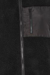 YOURS Plus Size Black Pocket Fleece Jacket | Yours Clothing 5