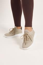Natural Brown Knitted Trainers In Extra Wide EEE Fit | Yours Clothing 3
