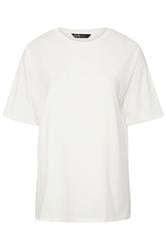 YOURS Plus Size White Relaxed Longline T-Shirt | Yours Clothing 5