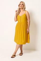 YOURS Plus Size Yellow Strappy Midi Sundress | Yours Clothing 2