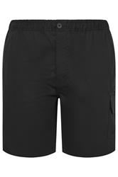 D555 Big & Tall Black Elasticated Stretch Shorts