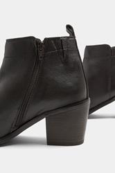 Brown Leather Heeled Ankle Boots In Wide E Fit | Yours Clothing 5