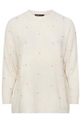YOURS Curve Ivory White Embellished Front Jumper