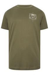 BadRhino Big & Tall Olive Green Skull Emblem Graphic T-Shirt | BadRhino 8