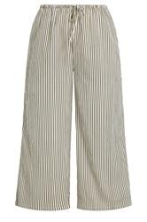 YOURS Plus Size Brown & White Striped Wide Leg Trousers | Yours Clothing 5