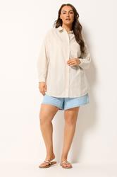 YOURS Plus Size Pink Stripe Button Shirt | Yours Clothing 1