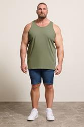 BadRhino Big & Tall 3 PACK Green/Blue/Brown Plain Vest Tops | BadRhino 5