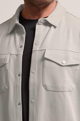 BadRhino Big & Tall Stone Grey Textured Jersey Shacket | BadRhino 4