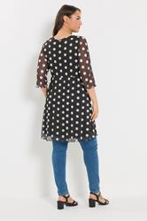 YOURS Plus Size Black Polka Dot Tunic Top| Yours Clothing 4