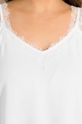 EVANS Plus Size Ivory White Lace Trim Cami Vest Top | Evans 4