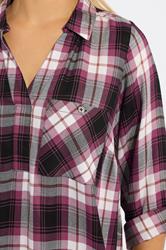 YOURS Plus Size Black & Pink Check Overhead Shirt | Yours Clothing 4