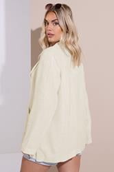 YOURS Plus Size Natural Brown Relaxed Linen Blazer | Yours Clothing 5
