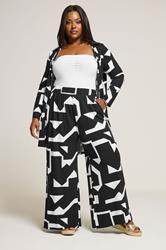 YOURS Plus Size Black & White Abstract Shirt | Yours Clothing 3