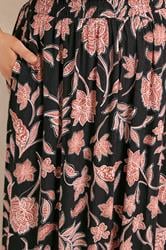 EVANS Plus Size Rust Orange Print A Line Midi Skirt | Evans 5