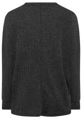 YOURS Curve Black Ribbed Soft Touch Top | Yours Clothing 7