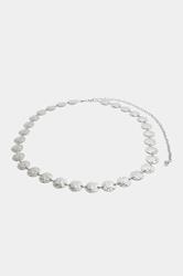 Silver Hammered Disk Belt | Yours Clothing 3