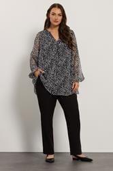 EVANS Plus Size Spot Print Chiffon Blouse | Evans 2
