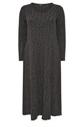 YOURS Plus Size Grey Marl Ribbed Maxi Dress | Yours Clothing 5