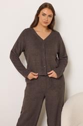 YOURS Plus Size Chocolate Brown Chenille Cardigan | Yours Clothing 1