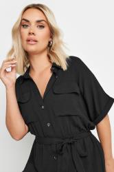 YOURS Plus Size Black Utility Dress | Yours Clothing 4