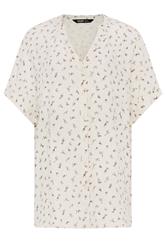 YOURS Plus Size Ivory White Ditsy Floral Dobby Blouse | Yours Clothing 5