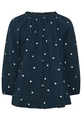 YOURS Plus Size Navy Blue Blouse | Yours Clothing 6