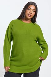 YOURS Plus Size Green Drop Shoulder Jumper | Yours Clothing 3