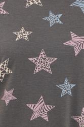 YOURS Plus Size Grey Animal Star Print Sleep Tee Nightdress | Yours Clothing 4