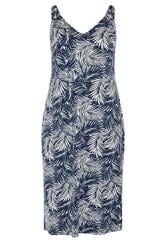 YOURS Curve Navy Blue Palm Leaf Throw On Dress