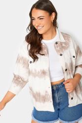 Plus Size White Tie Dye Denim Jacket | Yours Clothing 4