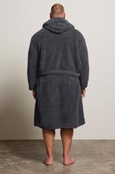 BadRhino Big & Tall Charcoal Grey Super Soft  Borg Dressing Gown | BadRhino 1