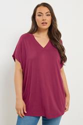 YOURS Plus Size Pink Grown-On Sleeve T-Shirt | Yours Clothing 3