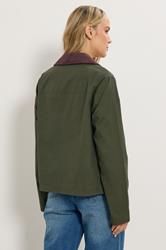 LTS Tall Green Cotton Cord Collar Barn Jacket | Long Tall Sally 2