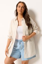 YOURS Plus Size Pink Stripe Button Shirt | Yours Clothing 3